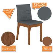 Kit 4 Cadeiras Estofadas índia Freijó/suede Cinza - M.a