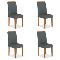 Kit 4 Cadeiras Estofadas Lima Cinamomo/cinza - Móveis Arapongas