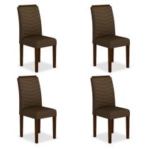 Kit 4 Cadeiras Estofadas Lisboa Wood Imbuia/marrom - Moveis Arapongas