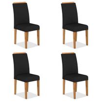 Kit 4 Cadeiras Estofadas Londres Cinamomo/preto - Moveis Arapongas