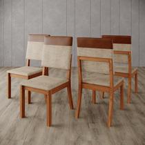 Kit 4 Cadeiras Estofadas para Mesa de Jantar Milla Plus Kit 4 Cadeiras Estofadas para Mesa de Jantar Milla Plus