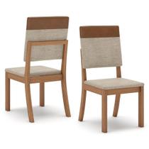 Kit 4 Cadeiras Estofadas Para Mesa De Jantar Milla Plus S38 Nature Corano Caramelo Creme - Henn Kit 4 Cadeiras Estofadas Para Mesa De Jantar Milla Plus S38 Nature Corano Caramelo Creme - Henn
