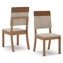 Kit 4 Cadeiras Estofadas para Mesa de Jantar Milla Plus S38 Nature Corano Caramelo Creme - Henn Kit 4 Cadeiras Estofadas para Mesa de Jantar Milla Plus S38 Nature Corano Caramelo Creme - Henn