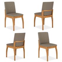 Kit 4 Cadeiras Estofadas Sucre Cinamomo/veludo Capu - Móveis Arapongas