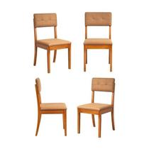 Kit 4 Cadeiras Estofadas Tiê CabeCasa MadeiraOriginals