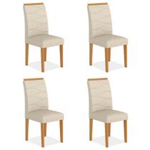 Kit 4 Cadeiras Estofadas Vitória Cinamomo/bege - Móveis Arapongas