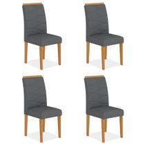 Kit 4 Cadeiras Estofadas Vitória Cinamomo/cinza - Móveis Arapongas Kit 4 Cadeiras Estofadas Vitória Cinamomo/cinza - Móveis Arapongas