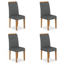 Kit 4 Cadeiras Estofadas Vitória Cinamomo/cinza - Móveis Arapongas