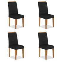Kit 4 Cadeiras Estofadas Vitória Cinamomo/preto- Móveis Arapongas