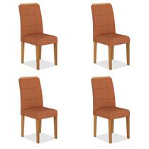 Kit 4 Cadeiras Estofadas Vitória Cinamomo/terracota - Móveis Arapongas