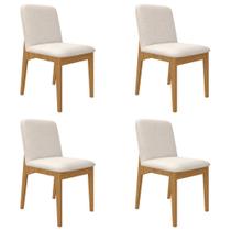 Kit 4 Cadeiras Estofadas Windsor Clean Cinamomo/bouclé Off - M.a