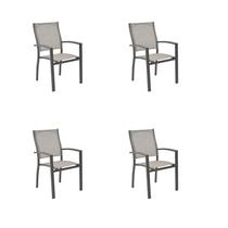 Kit 4 Cadeiras Externas Angra Amêndoa Tela Bege Rivatti