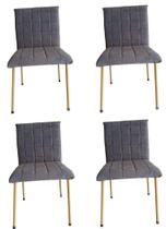 Kit 4 Cadeiras Gael Para Sala Mesa de Jantar Moderna com Base de Ferro Tecido Bouclé Premium Grafite Topii Moda Casa Kit 4 Cadeiras Gael Para Sala Mesa de Jantar Moderna com Base de Ferro Tecido Bouclé Premium Grafite Topii Moda Casa