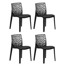 Kit 4 Cadeiras Gruvyer Coral Sala Jantar Cozinha Jardim Escritório