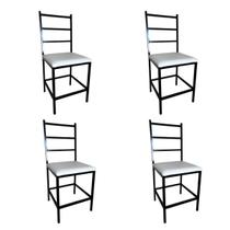 Kit 4 Cadeiras Industrial Cozinha Área Externa e lazer Ana Assento Branco