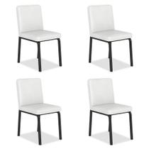 Kit 4 Cadeiras Industrial Pequim Preto/material sintético Branc - Móveis Arapongas - A Móveis Arapongas