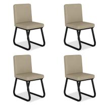 Kit 4 Cadeiras Industrial Toronto Preto/material sintético Bege - M. Arapongas