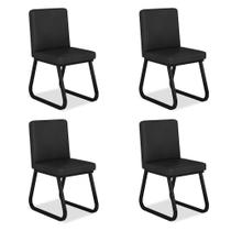 Kit 4 Cadeiras Industrial Toronto Preto/material sintético Preto - M. Arapongas - MOVEIS ARAPONGAS