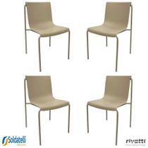 Kit 4 Cadeiras Iris Preta e Fendi - Rivatti