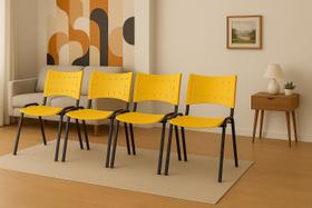 Kit 4 Cadeiras Iso Fixa Empilhável Escola Igreja Salão Kit 4 Cadeiras Iso Fixa Empilhável Escola Igreja Salão