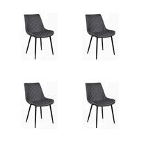 Kit 4 Cadeiras Jantar Tabata Preta Poliuretano Rivatti