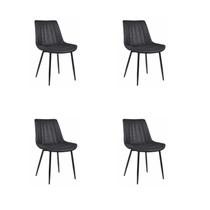 Kit 4 Cadeiras Jantar Tânia Preta Tecido Rivatti