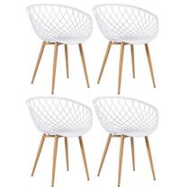 Kit 4 Cadeiras Laráz Clarice Nest de Jantar - Branco Kit 4 Cadeiras Laráz Clarice Nest de Jantar - Branco