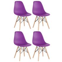 Kit 4 Cadeiras Laráz Eames Eiffel DSW - Roxo Kit 4 Cadeiras Laráz Eames Eiffel DSW - Roxo