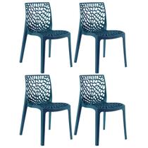 Kit 4 Cadeiras Laráz Gruvyer Design Anatômico Azul petróleo Kit 4 Cadeiras Laráz Gruvyer Design Anatômico Azul petróleo