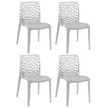Kit 4 Cadeiras Laráz Gruvyer Design Anatômico - Cinza claro Kit 4 Cadeiras Laráz Gruvyer Design Anatômico - Cinza claro