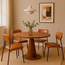 Kit 4 Cadeiras Lilly material sintético Caramelo - Sallar Home Kit 4 Cadeiras Lilly material sintético Caramelo - Sallar Home