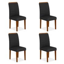 Kit 4 Cadeiras Lima Wood Sala De Jantar Cinam/preto - Móveis Arapongas Kit 4 Cadeiras Lima Wood Sala De Jantar Cinam/preto - Móveis Arapongas