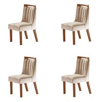 Kit 4 Cadeiras Lottus Prêmio/Creme - Lj Móveis
