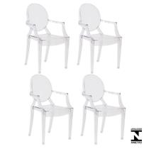 Kit 4 Cadeiras Louis Ghost Transparente Policarbonato