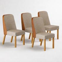 Kit 4 cadeiras maciça de Jantar Estofada Iza- Arbo Design Kit 4 cadeiras maciça de Jantar Estofada Iza- Arbo Design