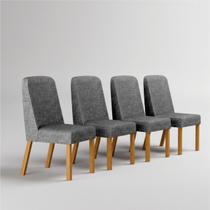 Kit 4 cadeiras maciça de Jantar Estofada Iza- Arbo Design Kit 4 cadeiras maciça de Jantar Estofada Iza- Arbo Design