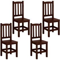 Kit 4 Cadeiras Madeira Maciça Diamante Cor Castanho Nemargi Kit 4 Cadeiras Madeira Maciça Diamante Cor Castanho Nemargi