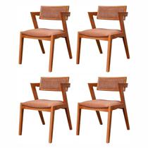 Kit 4 Cadeiras Madeira Maciça e Estofada Ímola Authentic Espresso Móveis Kit 4 Cadeiras Madeira Maciça e Estofada Ímola Authentic Espresso Móveis