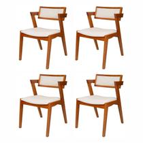 Kit 4 Cadeiras Madeira Maciça e Estofada Ímola Authentic Espresso Móveis