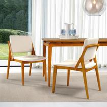 Kit 4 Cadeiras Madeira Maciça Encosto e Assento Estofado Uganda