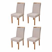 Kit 4 Cadeiras Madeira Maciça, Estofada e Bordada Liz Authentic Espresso Móveis