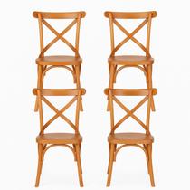 Kit 4 Cadeiras Madeira Sala de Estar Gourmet Katrina Paris