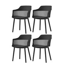 KIT 4 Cadeiras Marcela Preta Sala Cozinha Jantar Preto