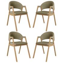 Kit 4 Cadeiras Mesa Jantar Suellen Versátil Reforçada Linho