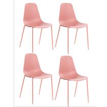 Kit 4 Cadeiras Miami Com Assento em Polipropileno e Base em Aço Fratini