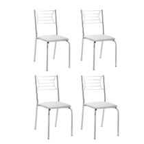 Kit 4 Cadeiras Nanda Cromada Branco Kit 4 Cadeiras Nanda Cromada Branco