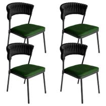 Kit 4 Cadeiras Nice Alumínio Tricô Náutico Área Gourmet Acesse Móveis