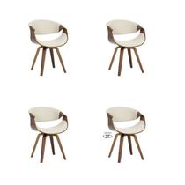 Kit 4 Cadeiras Nicole Creme Linho Base Giratória Kit 4 Cadeiras Nicole Creme Linho Base Giratória