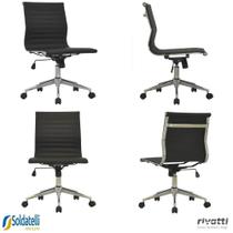 Kit 4 Cadeiras Office Sevilha PU Sem Braço Baixa Preta - Rivatti Kit 4 Cadeiras Office Sevilha PU Sem Braço Baixa Preta - Rivatti