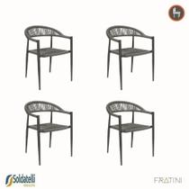 Kit 4 Cadeiras Outdoor Laguna Trancoso em Aluminio com Assento Trama Corda Náutica Várias Cores - Fratini